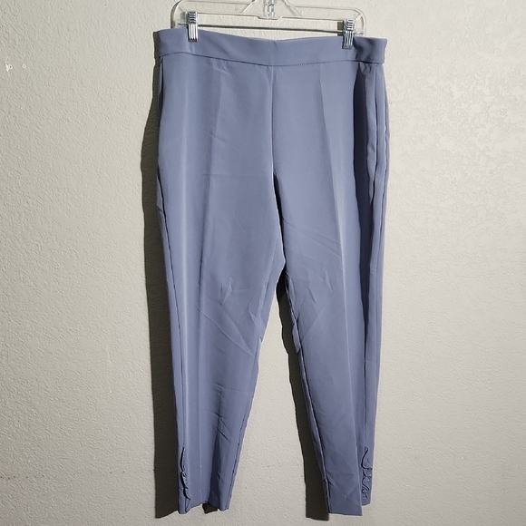 Nine Eight New York Pants Women's Size 12 Blue Pariwinkle Trousers Ruffel - Picture 1 of 12